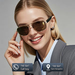 GS02 Polarized Lens Aviator Glasses AI Translation Smart Eyewear Bluetooth-compatible Music Eyeglasses