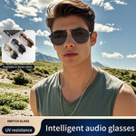 GS02 Polarized Lens Aviator Glasses AI Translation Smart Eyewear Bluetooth-compatible Music Eyeglasses