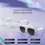 GS03 AI Translation Bluetooth-compatible Glasses Transparent Frame Smart Eyewear for Music Calls