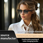 GS06 Wireless Music Earphone AI Translation Bluetooth-compatible Glasses Anti Blue Light Photochromic Lens Smart Eyewear