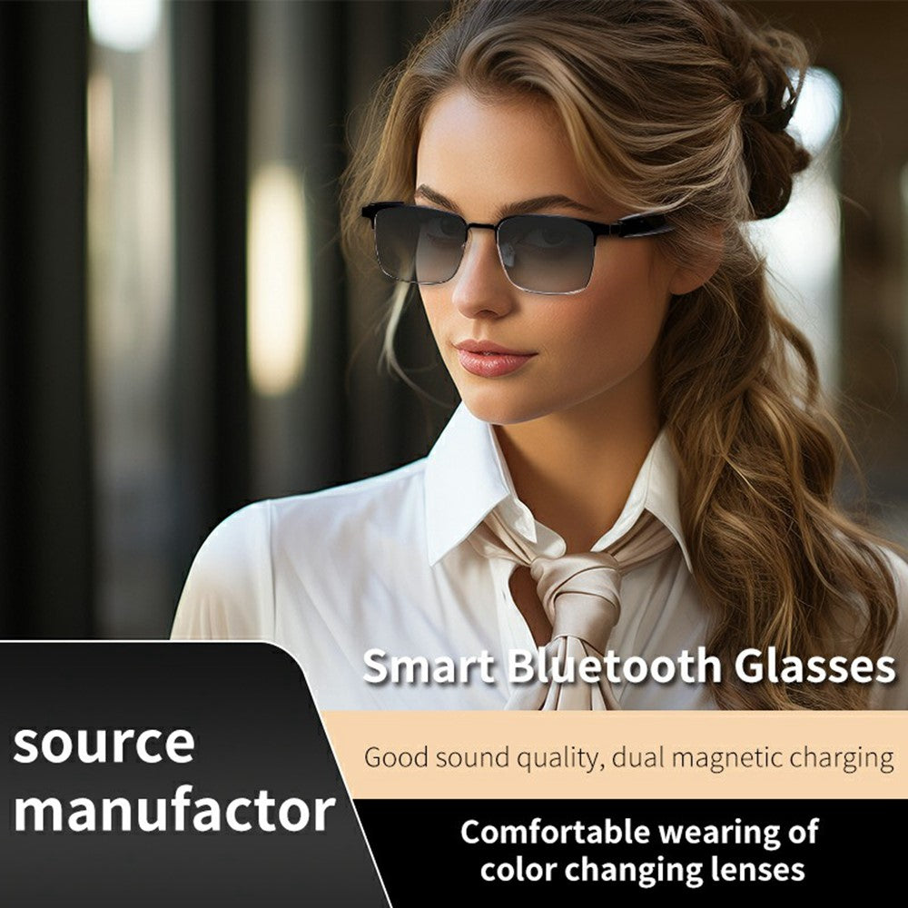 GS06 Wireless Music Earphone AI Translation Bluetooth-compatible Glasses Anti Blue Light Photochromic Lens Smart Eyewear