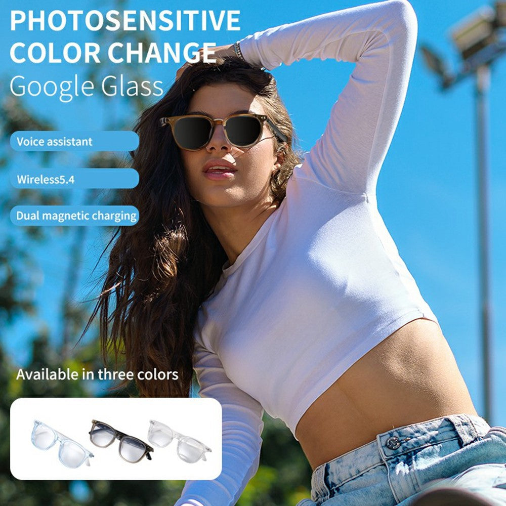GS07 UV400 Photochromic Lens Bluetooth-compatible Music Call Glasses AI Translation Smart Eyewear