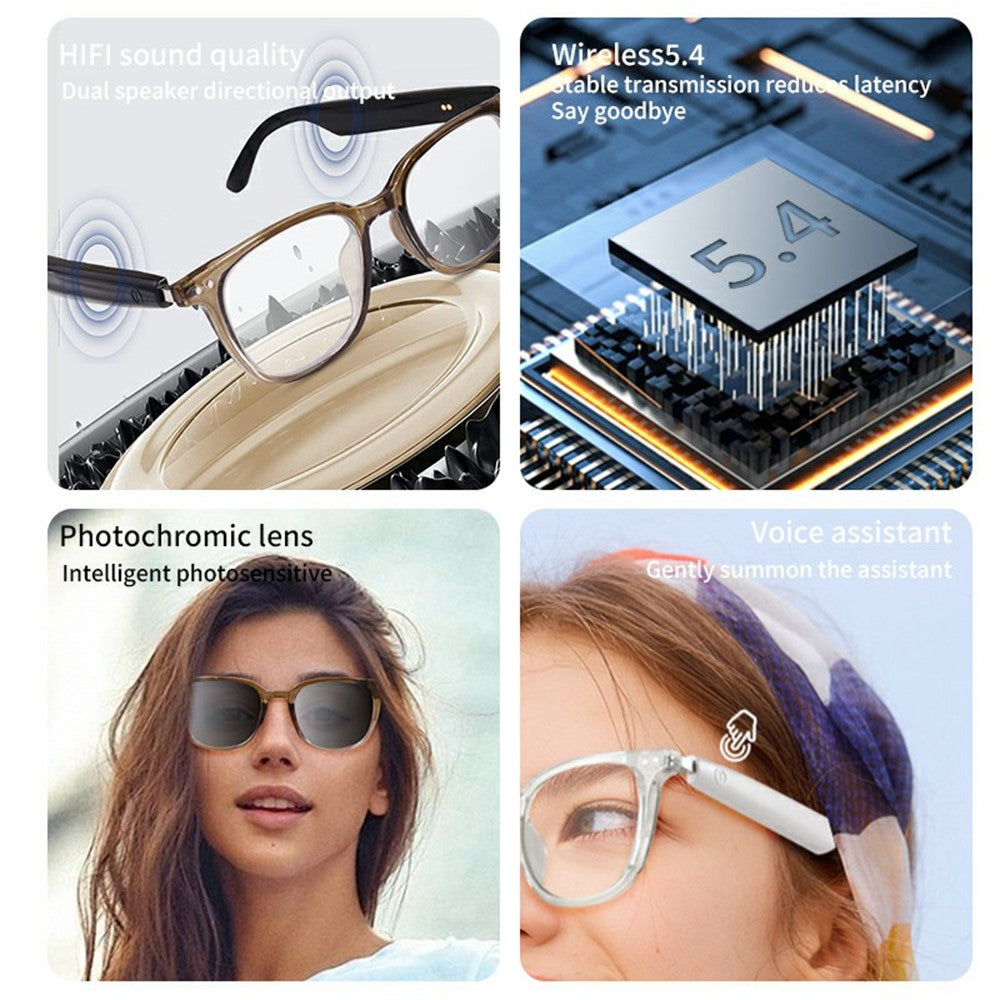GS07 UV400 Photochromic Lens Bluetooth-compatible Music Call Glasses AI Translation Smart Eyewear