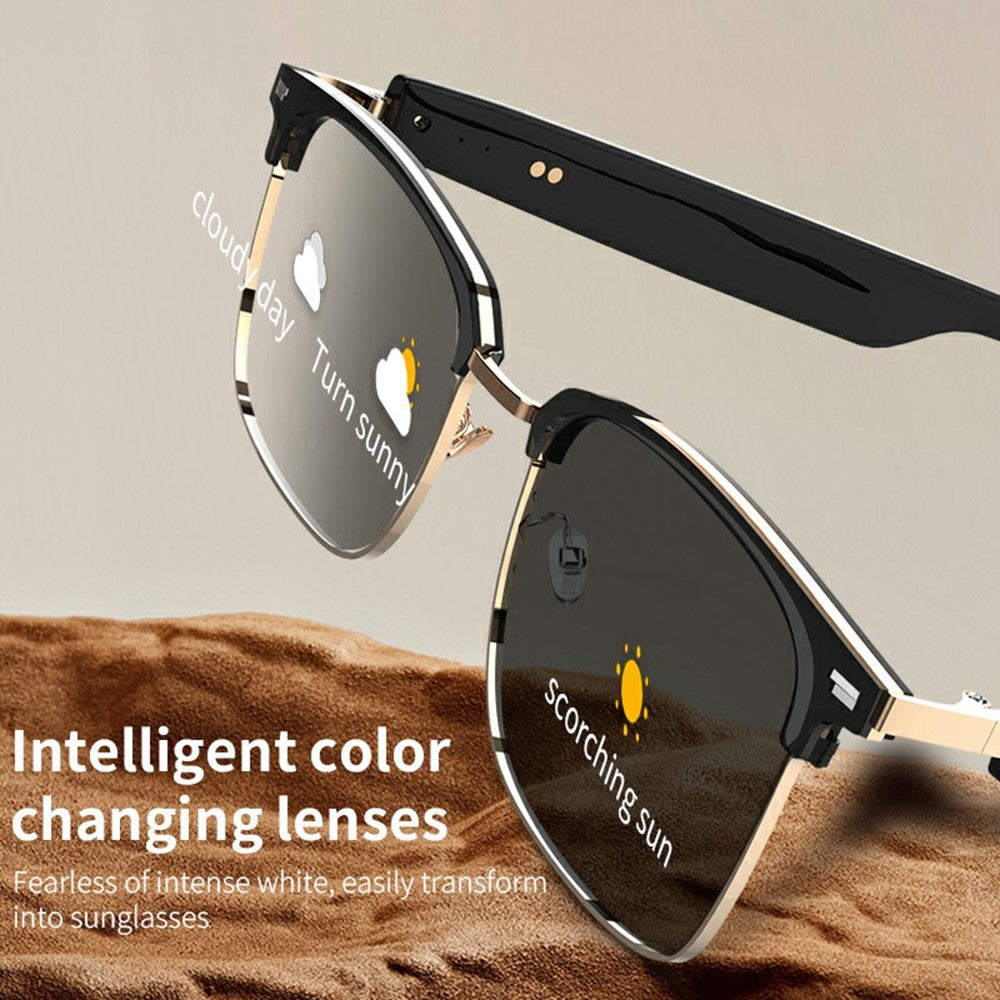 GS13 Photochromic Lens Smart Eyewear AI Translation Wireless Headset Bluetooth-compatible Glasses
