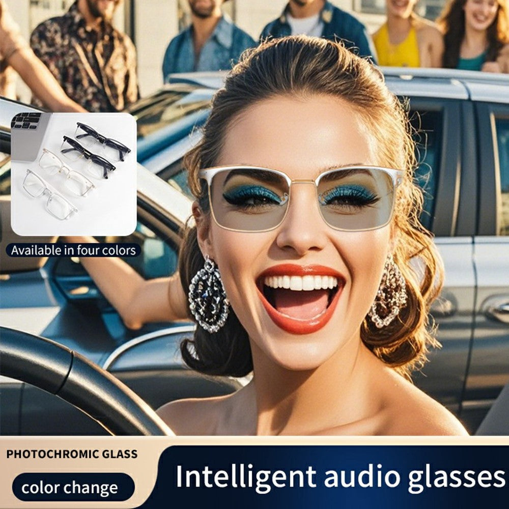 GS13 Photochromic Lens Smart Eyewear AI Translation Wireless Headset Bluetooth-compatible Glasses