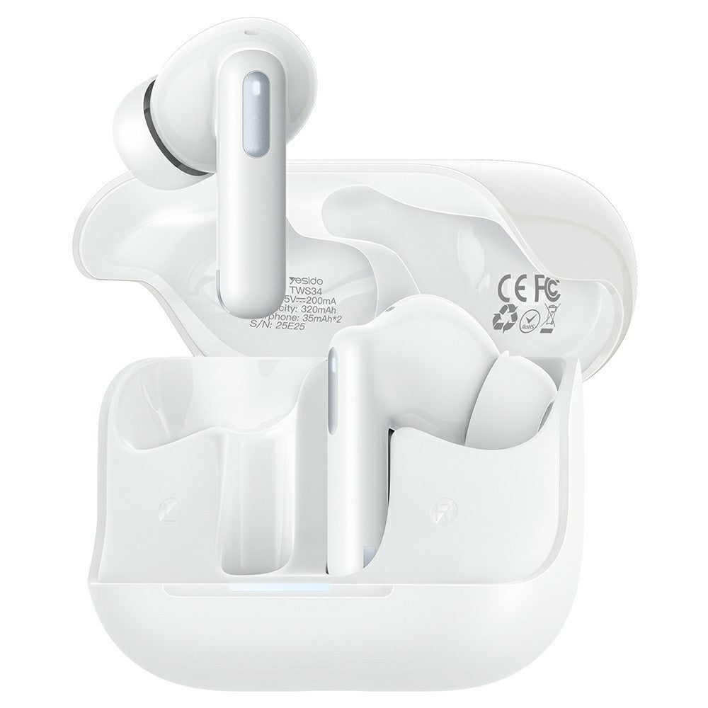 YESIDO TWS34 Bluetooth-compatible Earbuds Dual Mic ANC + ENC Noise Cancelling Touch Control Wireless Earphones