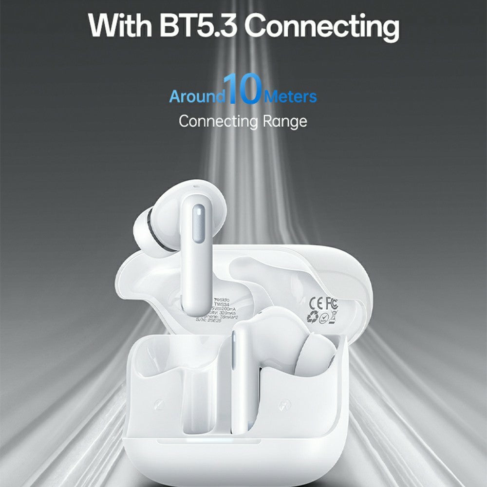 YESIDO TWS34 Bluetooth-compatible Earbuds Dual Mic ANC + ENC Noise Cancelling Touch Control Wireless Earphones