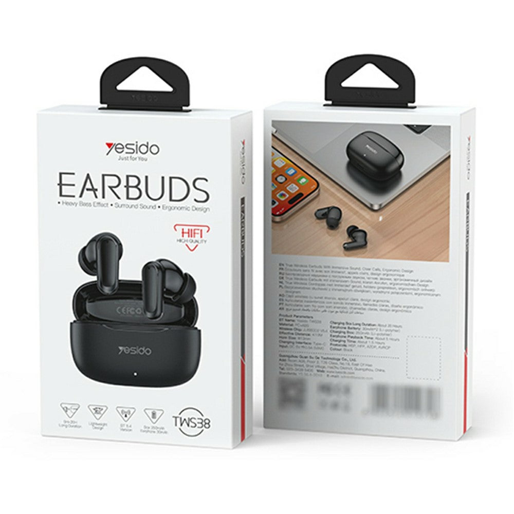 YESIDO TWS38 In Ear Bluetooth-compatible 5.4 Earbuds True Wireless Stereo Touch Control Earphones