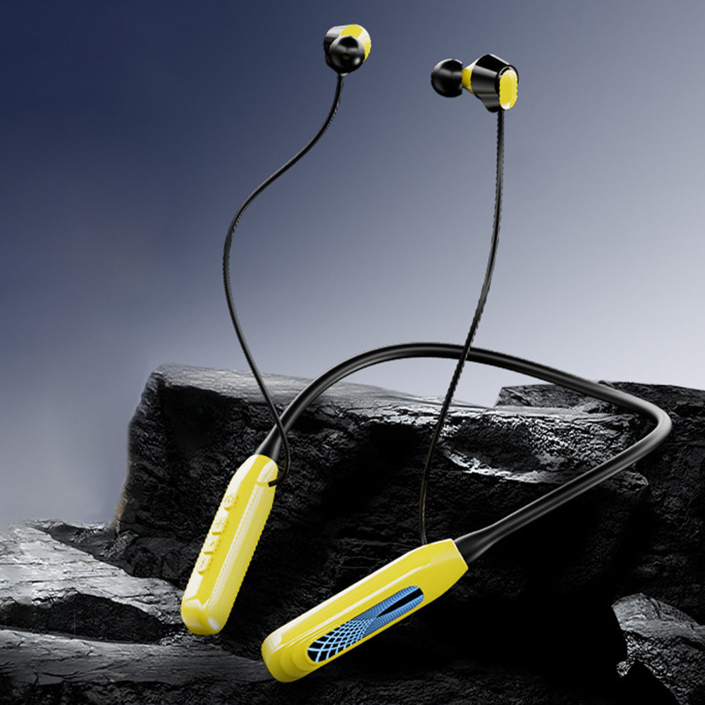 i58 Bluetooth-kompatibla nackbandshörlurar med digital display, 80 timmars batteritid, trådlösa HiFi-hörlurar för sport