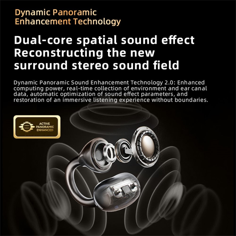 YU7 ENC Noise Reduction Wireless Headphones Clip On Sports Bluetooth-compatible Earphones