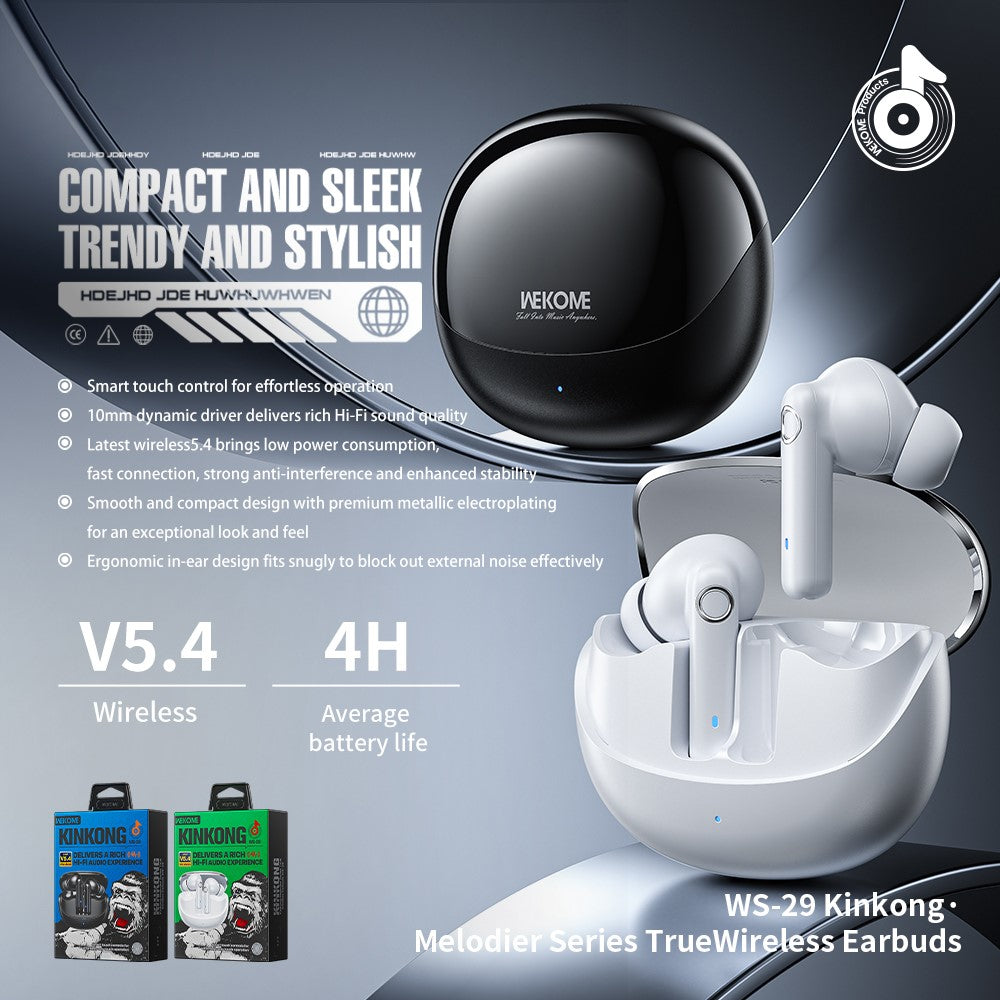 WEKOME WS-29 Kinkong Melodier Series True Wireless Bluetooth-Compatible Earbuds 10mm Drivers Headphones