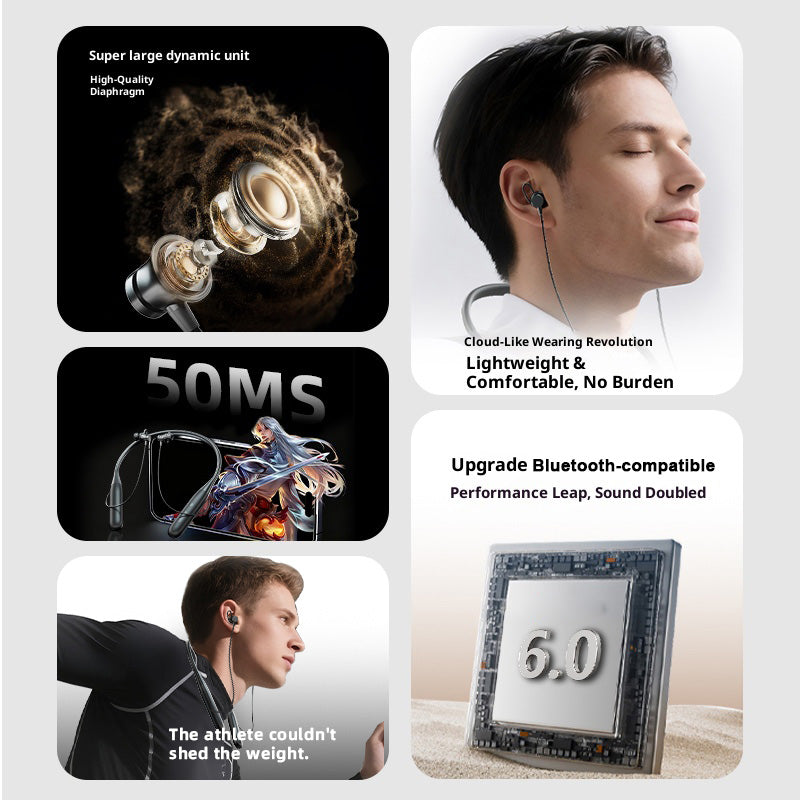 M911 Nackbands-kompatibla Bluetooth-hörlurar Stereoljud ENC Brusreducerande 160 timmars speltid Trådlösa öronsnäckor för sport/löpning
