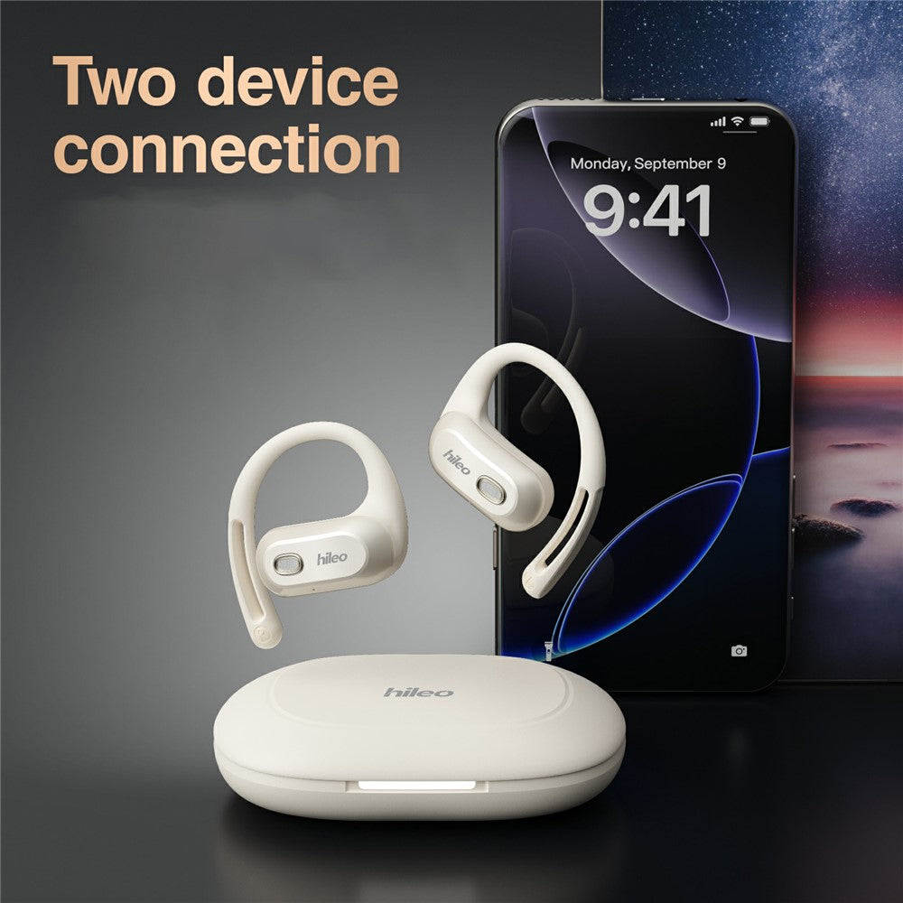 HILEO HI93 OWS åbne øre-Bluetooth-kompatible 6.0-høretelefoner, støjreducerende trådløse høretelefoner til løb og sport