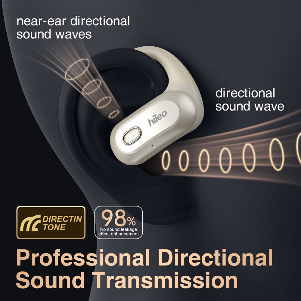 HILEO HI93 OWS åbne øre-Bluetooth-kompatible 6.0-høretelefoner, støjreducerende trådløse høretelefoner til løb og sport