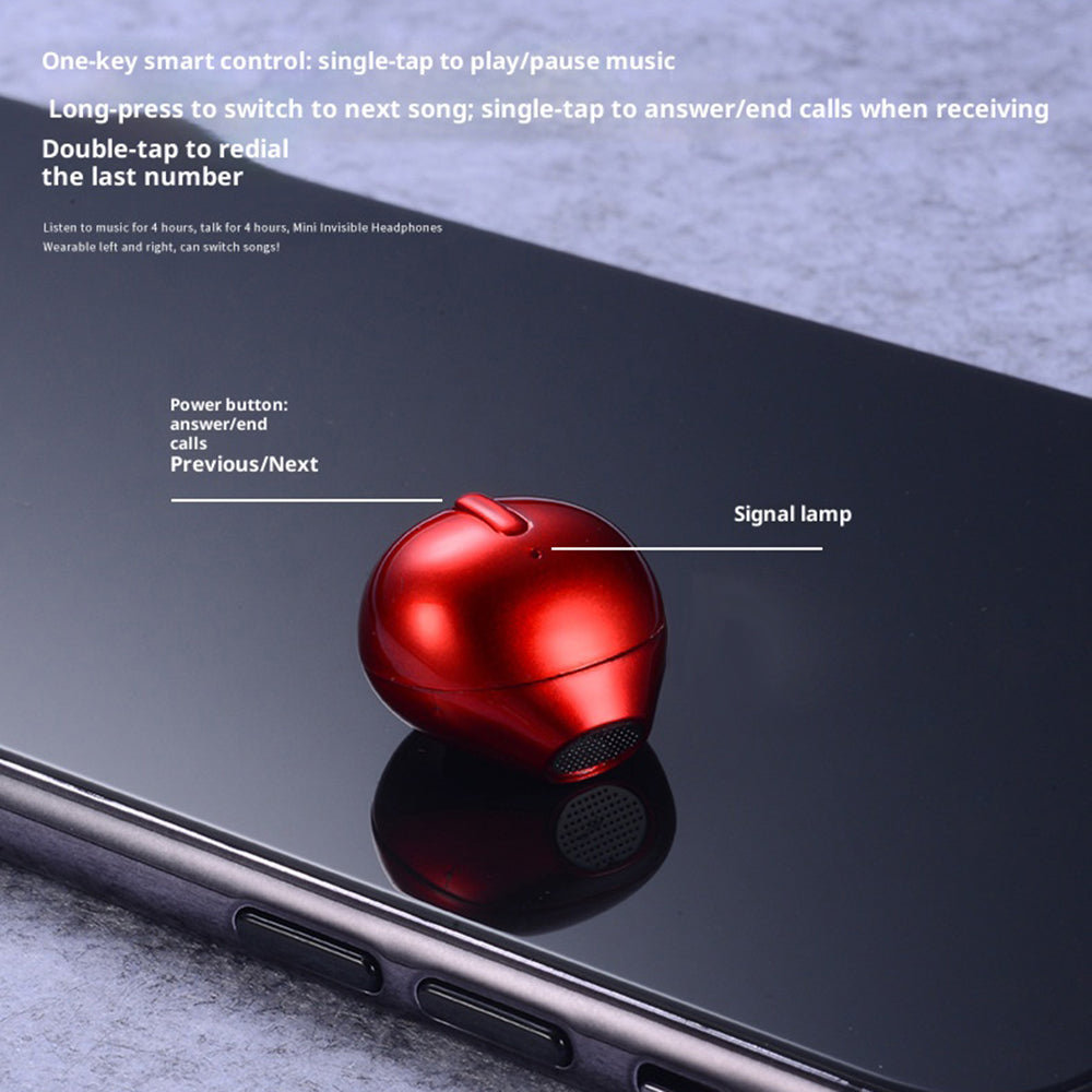 X20 Mini Earbud IPX5 Waterproof Single Ear Hidden Handsfree Bluetooth-compatible Headphone with Charging Case