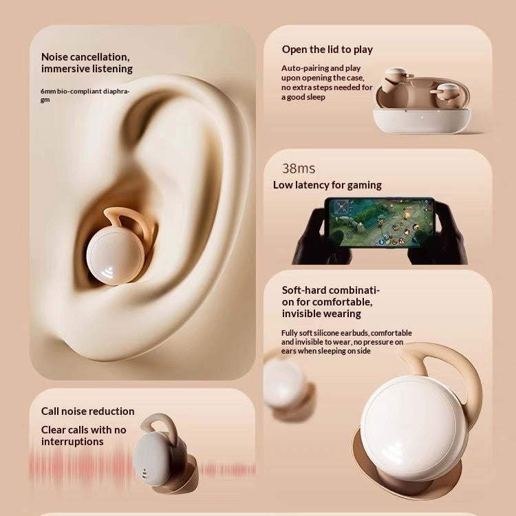 MY002 IPX5 Waterproof TWS Bluetooth-compatible Earbuds for Sports/Sleeping Wireless Headphones