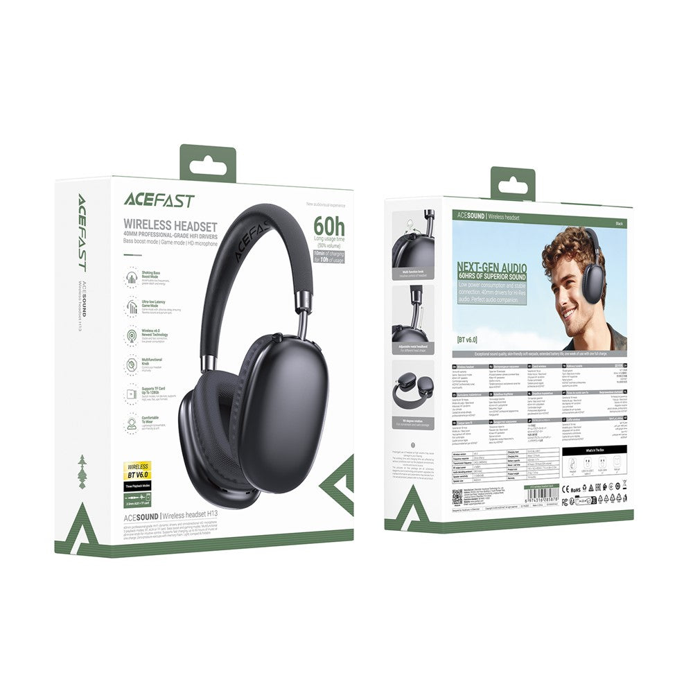ACEFAST H13 Bluetooth-kompatible hovedtelefoner Gaming-headset med lav forsinkelse og over-ear-design