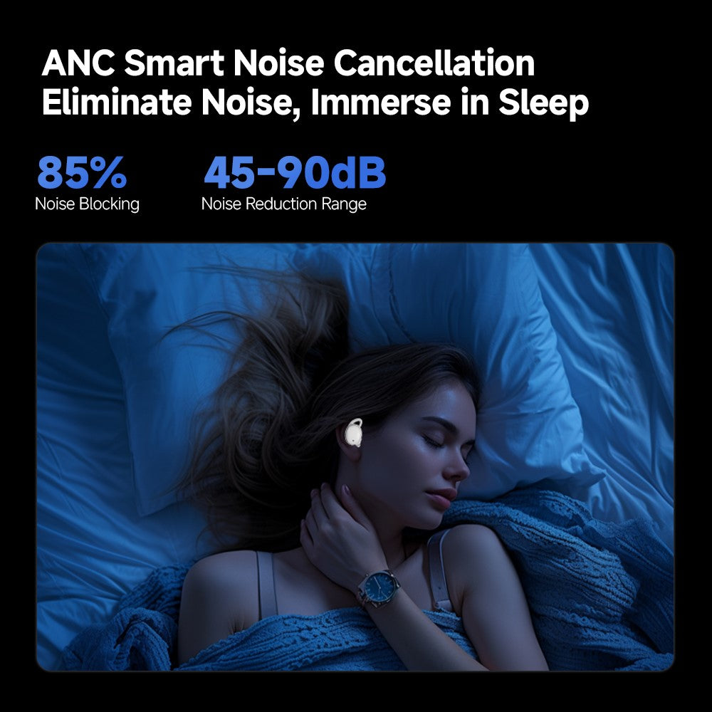 CCA Sleep Smart ANC Noise Cancelling Earbuds 6mm Dynamic Driver In-Ear Bluetooth-Compatible 5.4 Stereo Sleep Earphones