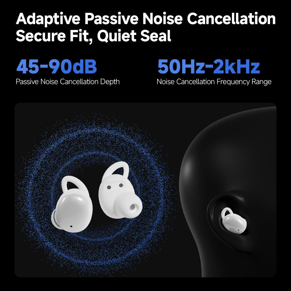 CCA Sleep Smart ANC Noise Cancelling Earbuds 6mm Dynamic Driver In-Ear Bluetooth-Compatible 5.4 Stereo Sleep Earphones