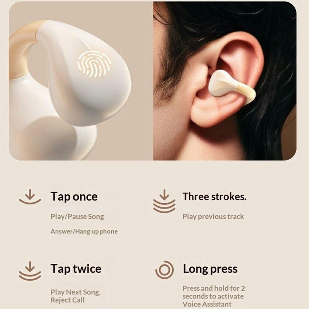 AIGO CJ155 Clip-On True Wireless Bluetooth-Compatible Earphones High Sound Earbuds with Charging Case