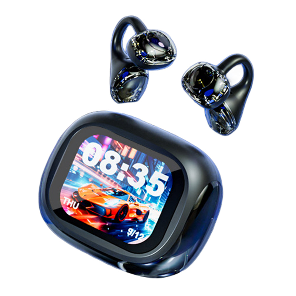 LX-21 Pro Open Ear Clip-on Wireless Earbuds Stereo Sound Bluetooth-compatible Earbuds with LED Display Charging Case