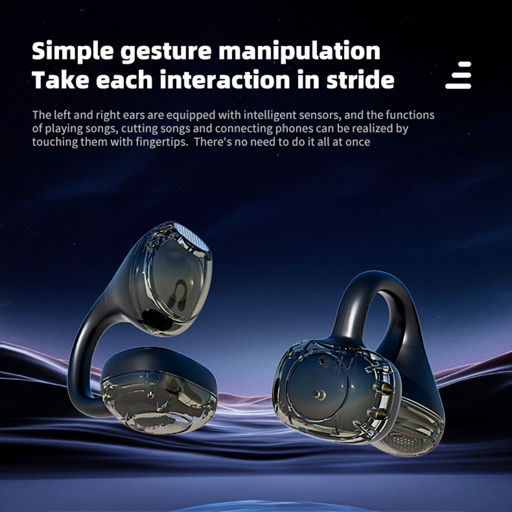 LX-21 Pro Open Ear Clip-on Wireless Earbuds Stereo Sound Bluetooth-compatible Earbuds with LED Display Charging Case