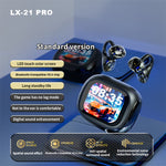 LX-21 Pro Open Ear Clip-on Wireless Earbuds Stereo Sound Bluetooth-compatible Earbuds with LED Display Charging Case