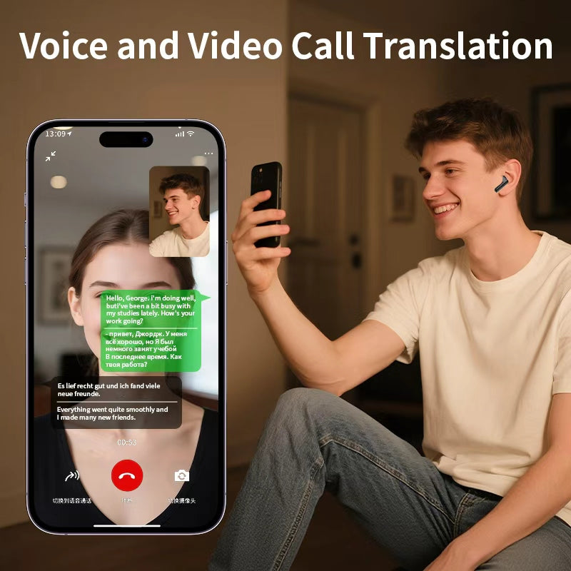 LX-10 Smart Translation Earbuds ANC + ENC Noise Cancelling Bluetooth-compatible Earbuds with Color Screen Charging Case