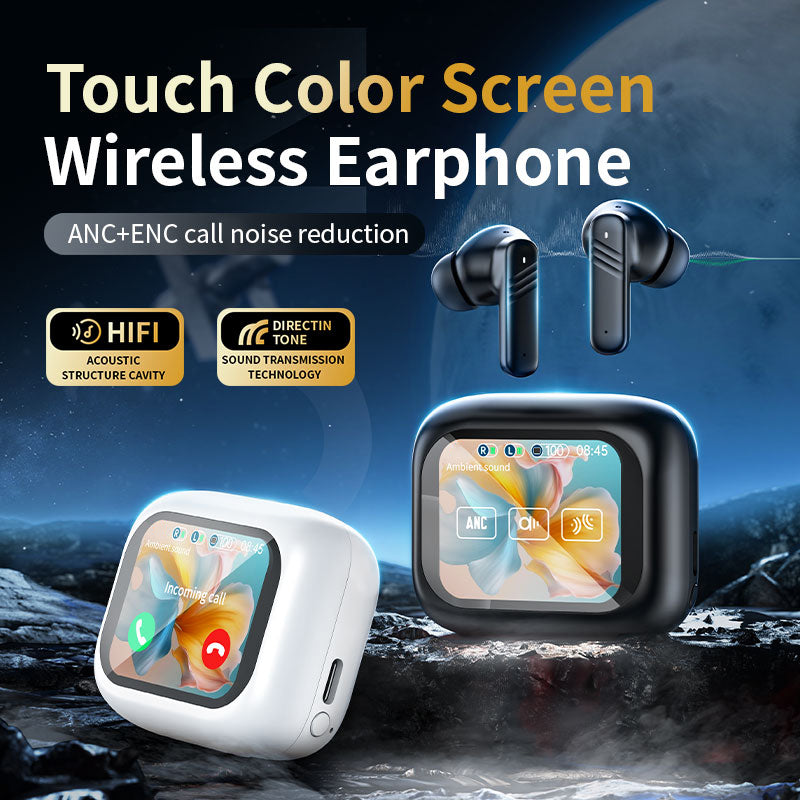 LX-10 Smart Translation Earbuds ANC + ENC Noise Cancelling Bluetooth-compatible Earbuds with Color Screen Charging Case