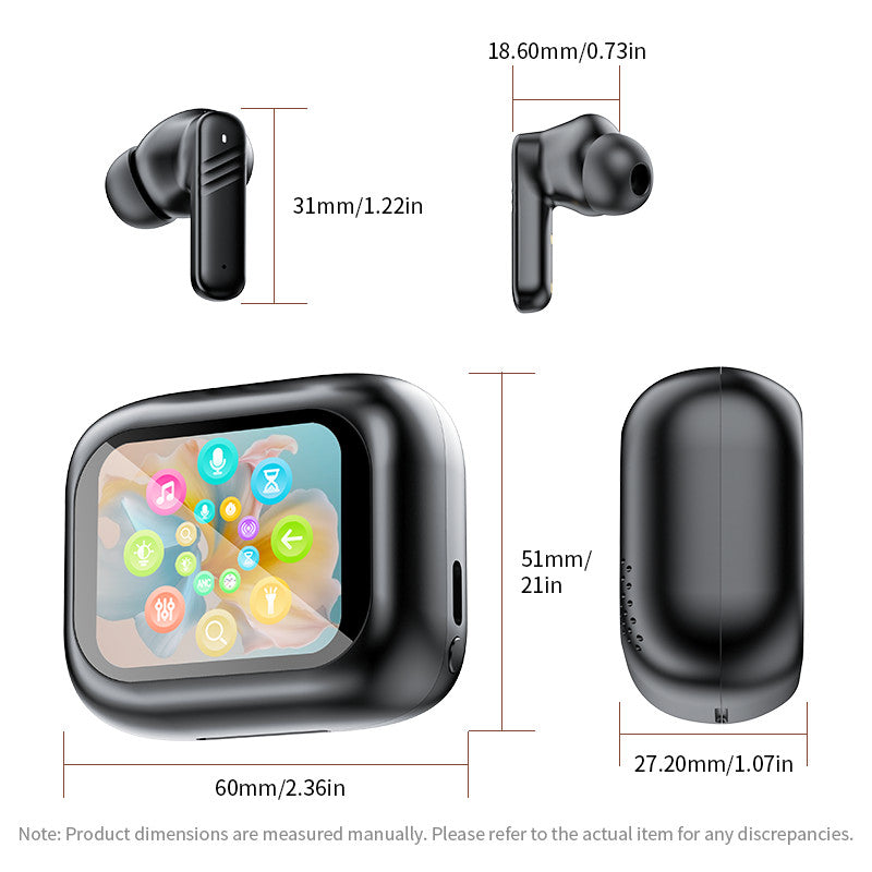 LX-10 Smart Translation Earbuds ANC + ENC Noise Cancelling Bluetooth-compatible Earbuds with Color Screen Charging Case