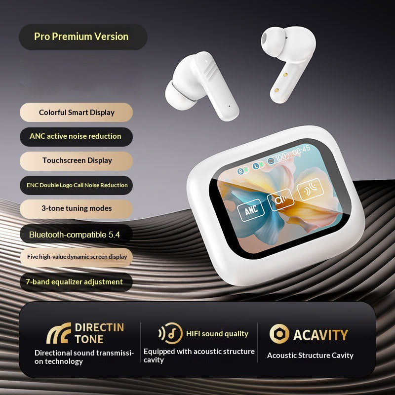 LX-10 Smart Translation Earbuds ANC + ENC Noise Cancelling Bluetooth-compatible Earbuds with Color Screen Charging Case