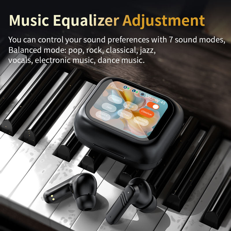 LX-10 Smart Translation Earbuds ANC + ENC Noise Cancelling Bluetooth-compatible Earbuds with Color Screen Charging Case