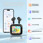 LX-10 Smart Translation Earbuds ANC + ENC Noise Cancelling Bluetooth-compatible Earbuds with Color Screen Charging Case