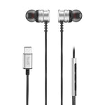 BUDI EP78TB 1.2m Type-C Wired Earphones 10mm Dynamic Driver Enhanced Bass In-Ear Earphones for Smartphones / Tablets / Laptops