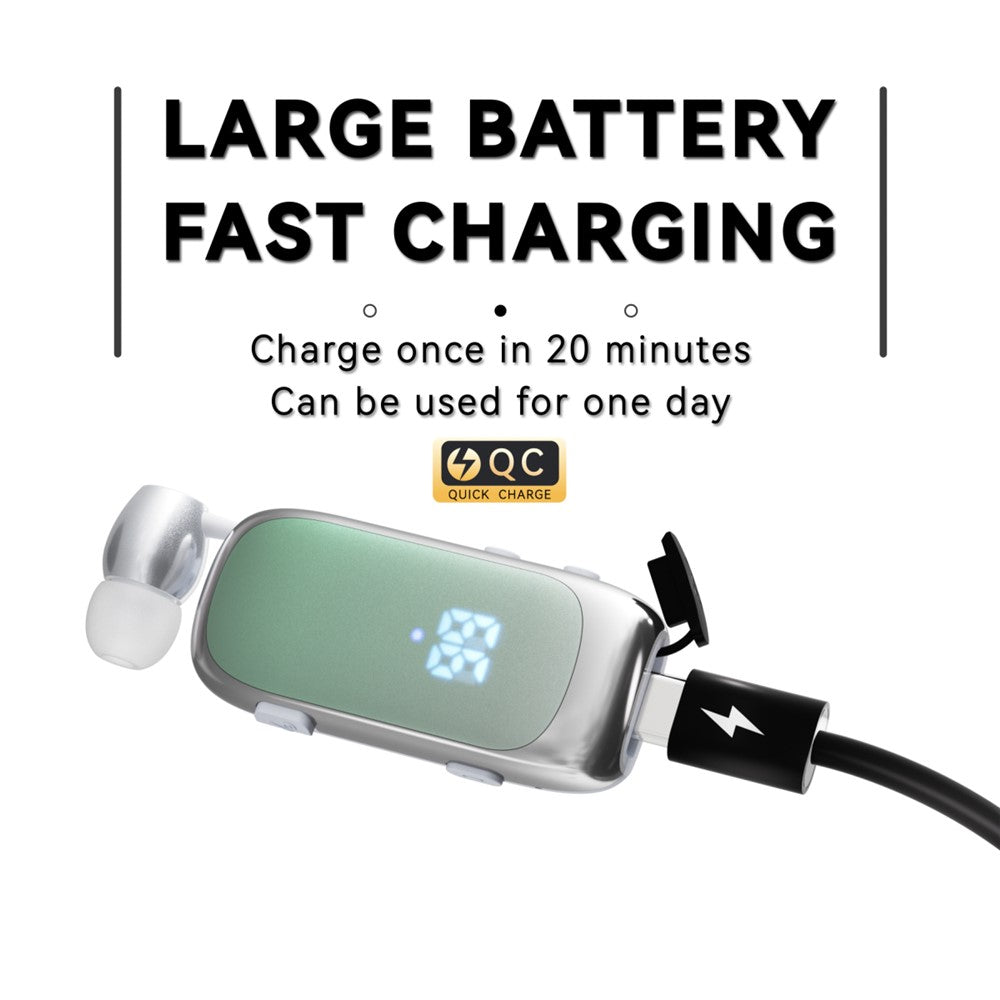 K88Pro Clip On Wireless Earphone Digital Display Bluetooth-Compatible 6.0 Business Lavalier Earbud