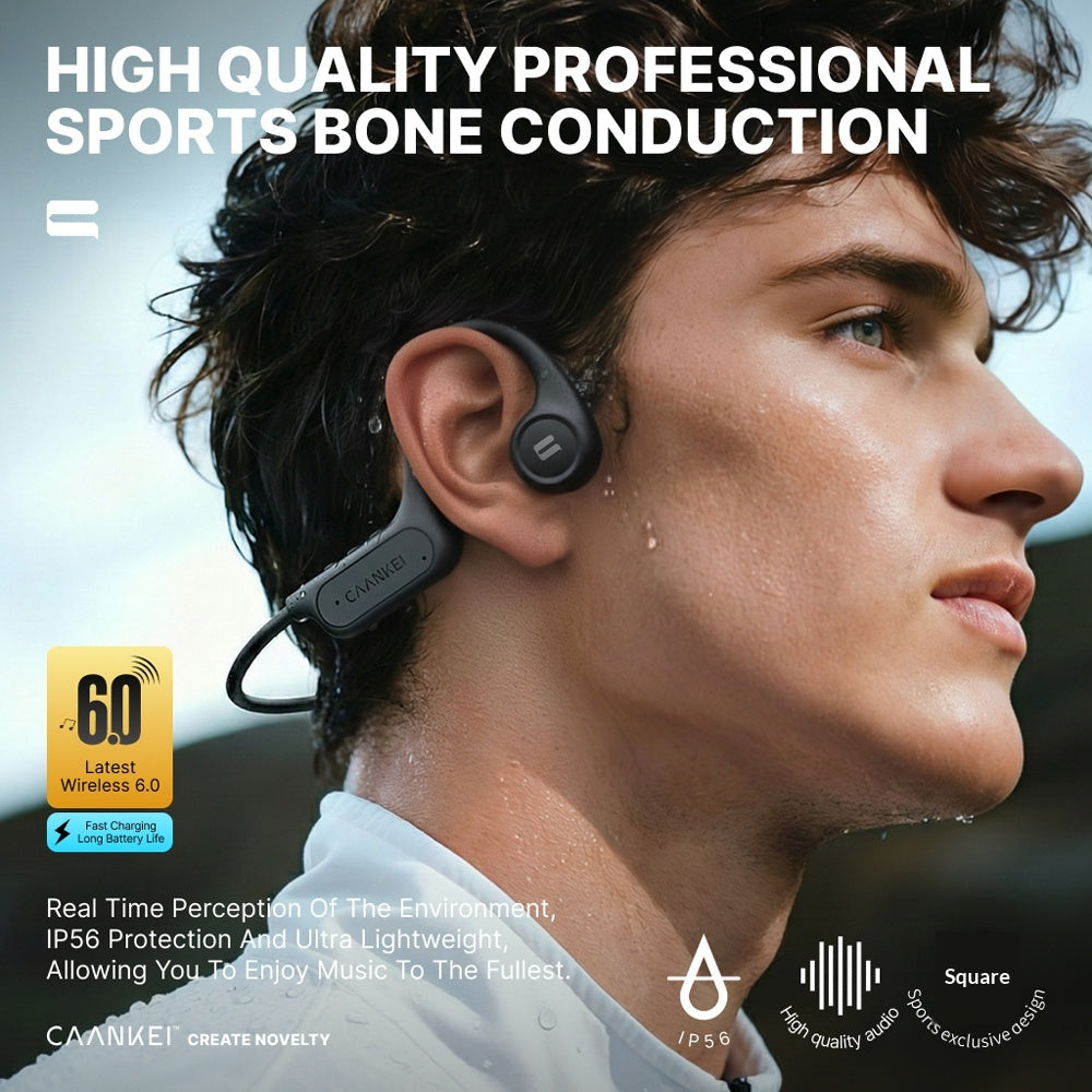CAANKEI CBC15 Bone Conduction OWS Høretelefoner IP56 Vandtætte Åbne Sportsøretelefoner (uden hukommelse)