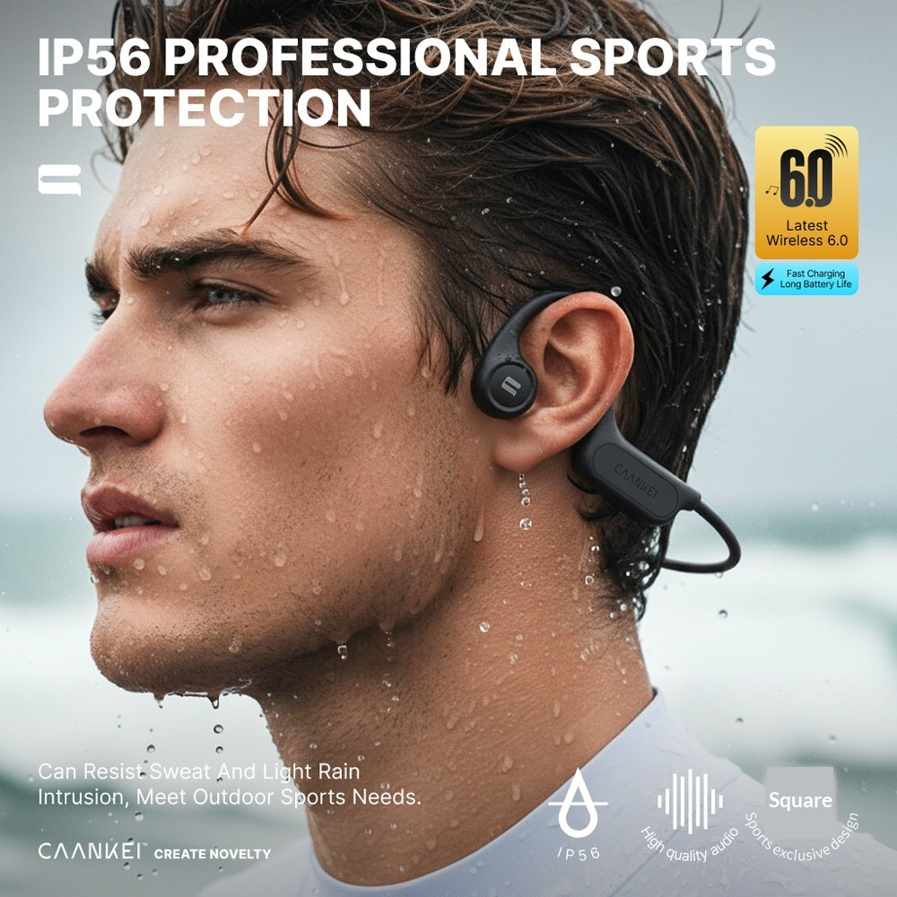 CAANKEI CBC15 Bone Conduction OWS Høretelefoner IP56 Vandtætte Åbne Sportsøretelefoner (uden hukommelse)
