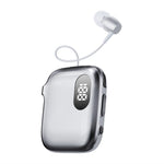 K91 Lapel Clip Bluetooth-compatible Earphone Dual Mic ENC Noise Cancelling Wireless Single Ear Earbud with Power Display