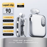 K91 Lapel Clip Bluetooth-compatible Earphone Dual Mic ENC Noise Cancelling Wireless Single Ear Earbud with Power Display