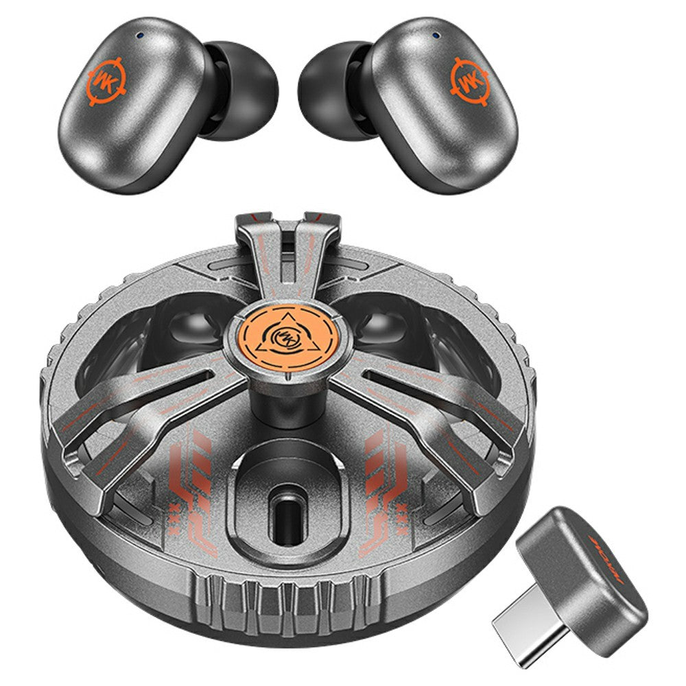WEKOME Beluga S6 2.4G Gaming-hörlurar Trådlösa Cyber Mecha-stil Dual Mode Metall TWS-hörlurar med RGB
