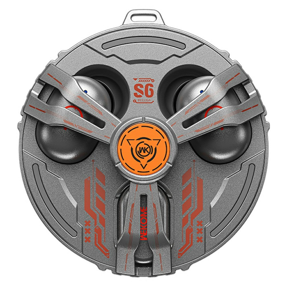 WEKOME Beluga S6 2.4G Gaming-hörlurar Trådlösa Cyber Mecha-stil Dual Mode Metall TWS-hörlurar med RGB