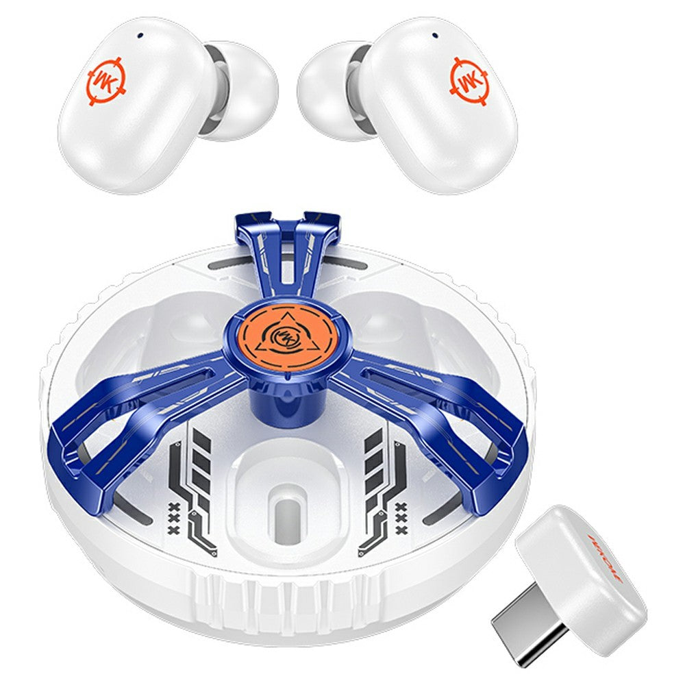 WEKOME Beluga S6 2.4G Gaming Earbuds Wireless Cyber Mecha Style Dual Mode Metal TWS Earphones with RGB