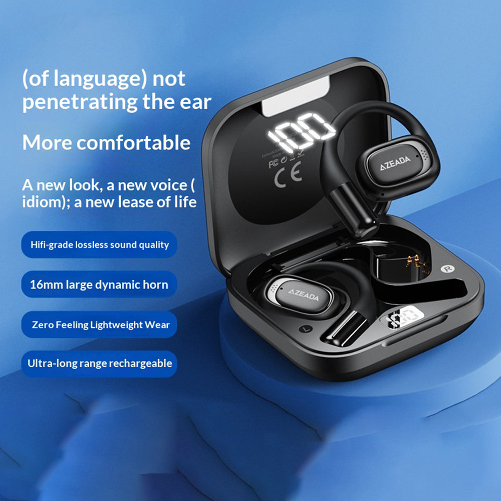 AZEADA AZ-BT15 ENC Støjreducerende Ørekrog Trådløse Bluetooth-kompatible Hovedtelefoner OWS Air Conduction Hovedtelefoner
