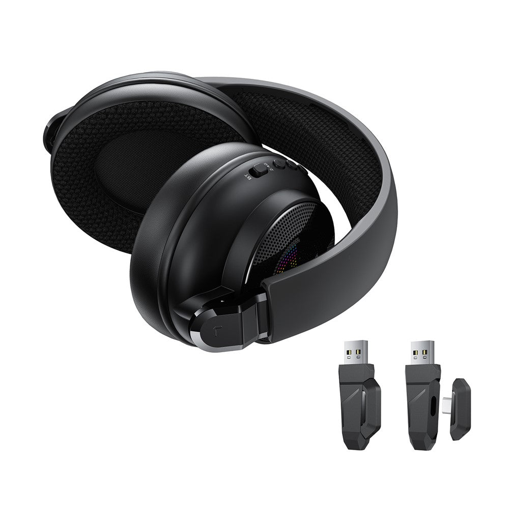 ACEFAST H15 Trådløst gaming-headset med mikrofon 2.4G Bluetooth-kompatibelt RGB-lysgaming-hovedtelefon