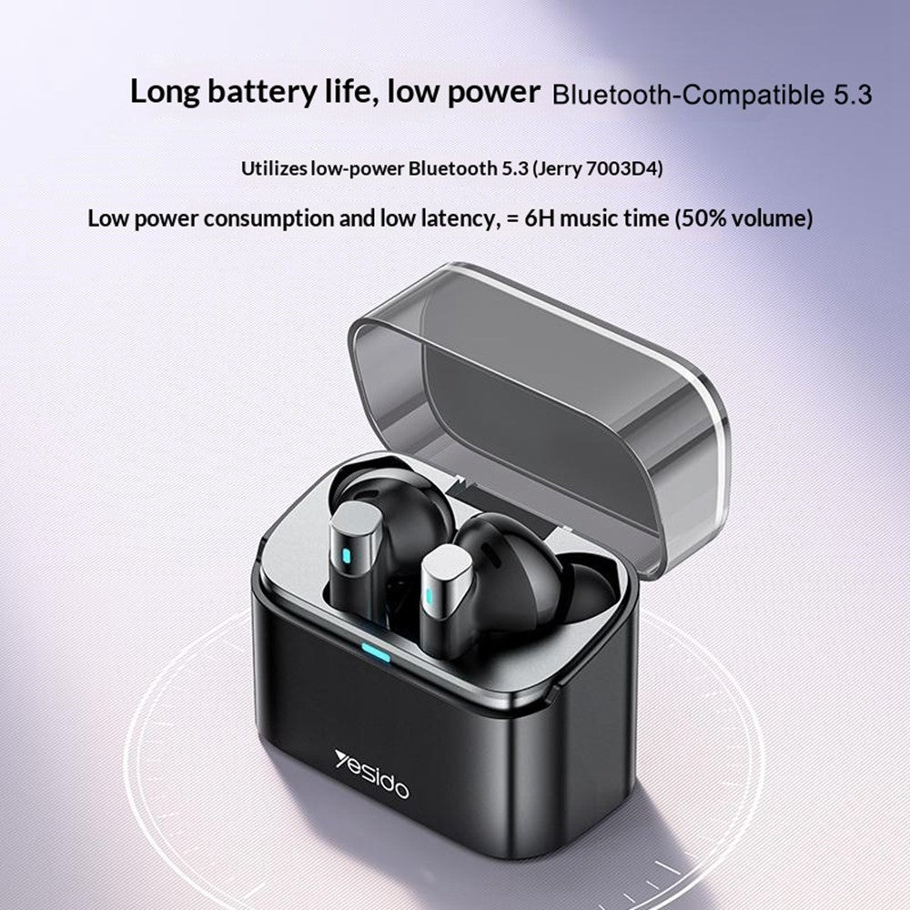YESIDO TWS33 Bluetooth-compatible Earbuds ANC ENC Noise Cancelling Wireless Earphones for Gaming Music
