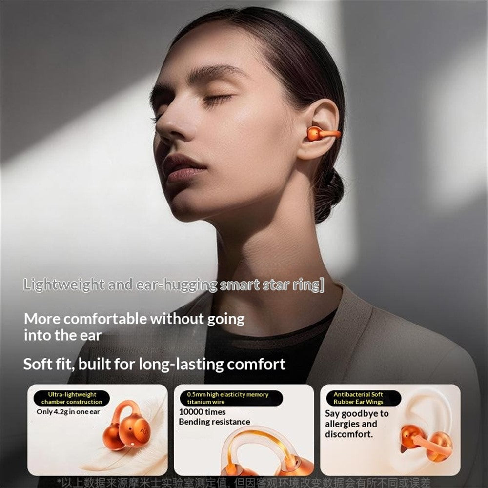 MOMAX BT15 1-Vibe Clip M.IN.D høretelefoner med åbne ører og clip-on, AI-støjreduktion og IPX4, trådløse høretelefoner til sport og kontor