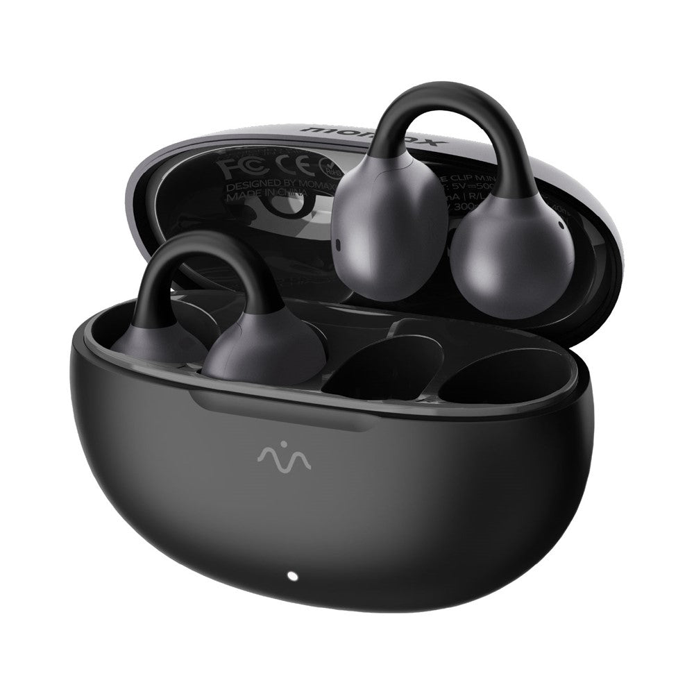 MOMAX BT15 1-Vibe Clip M.IN.D høretelefoner med åbne ører og clip-on, AI-støjreduktion og IPX4, trådløse høretelefoner til sport og kontor