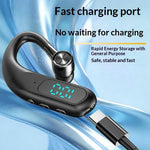 Single Ear Bluetooth-compatible 6.0 Ear Hook Earphone LED Display Noise Cancelling Wireless Business Sports Headphone