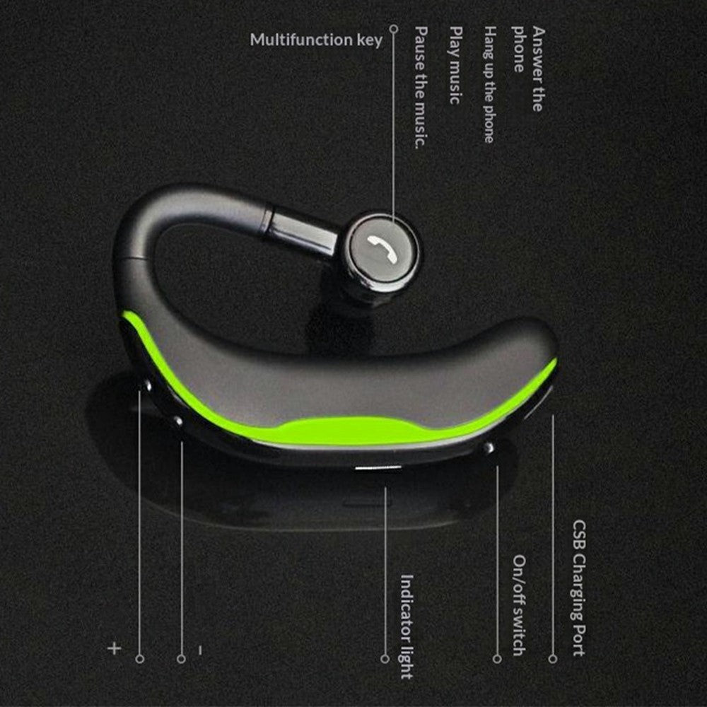 F600 Trådløs Bluetooth-kompatibel Ørekrog-øretelefon 200 timers standby 18 timers taletid Håndfri kørsel Forretning Sportshovedtelefon