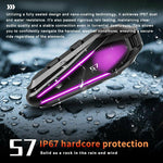 S7 Helmet Bluetooth-compatible Headset Soft Microphone IP67 Waterproof Noise Cancelling Motorcycle Intercom Earphone for Riding (No Memory Card)- Black